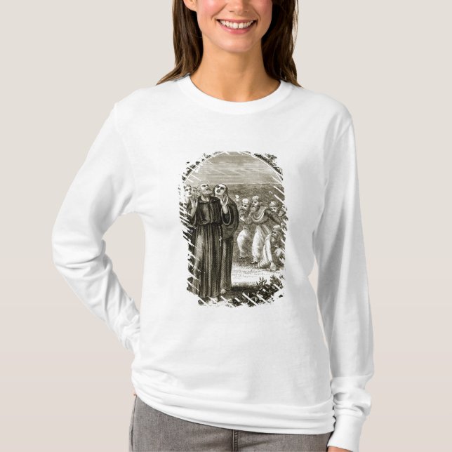 St. Columba, der und angegriffen durch die Druiden T-Shirt (Vorderseite)