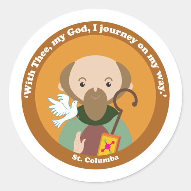 St. Columba Runder Aufkleber (Vorderseite)