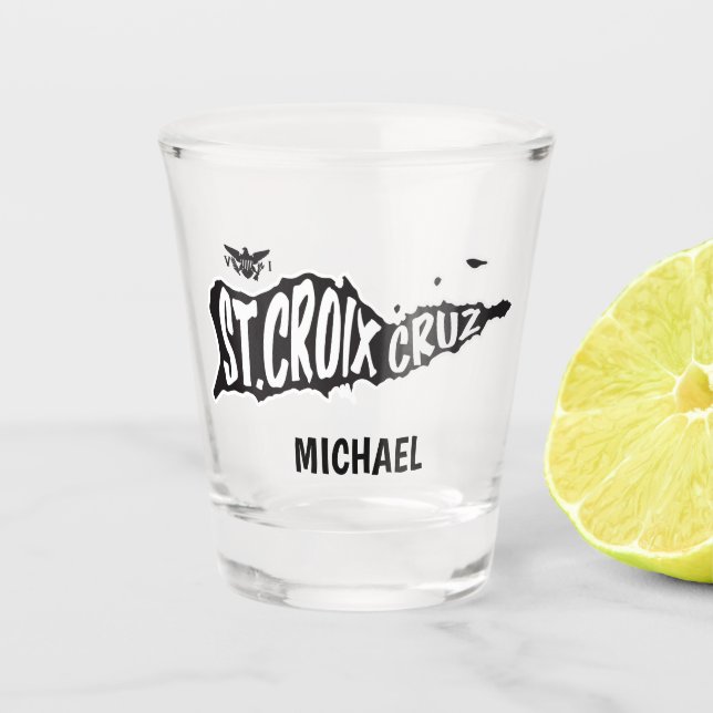 St. Croix, Cruz, Jungfrau Schnapsglas (Vorderseite)