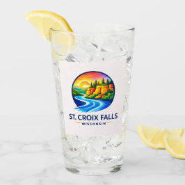 St. Croix Falls Wisconsin Scenic River & Cliffs  Glas