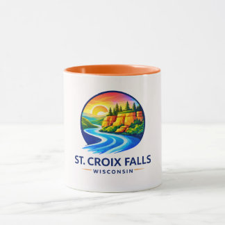 St. Croix Falls Wisconsin Scenic River & Cliffs  Tasse