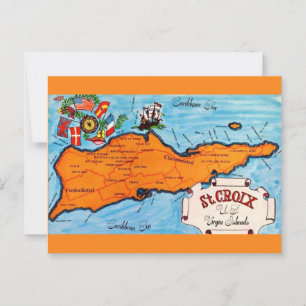 St. Croix Karte Postkarte