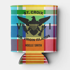 St. Croix, U.S. Jungfrau Islands Flag (Black) Madr Dosenkühler