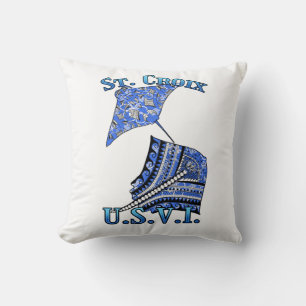 St Croix U.V.I. Urlaubstribal Stingray Ocean Kissen