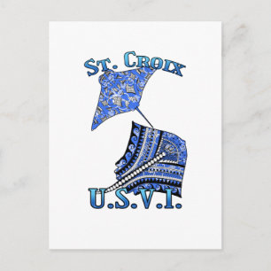 St Croix U V.I. Vacation Tribal Stingray Ocean Postkarte