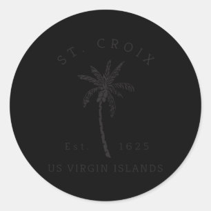 St Croix Usvi Beach Palm Tree Novelty Runder Aufkleber