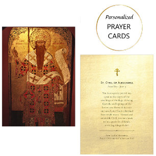 St. Cyril Alexandria Orthodox Gebet Card Platzkarte