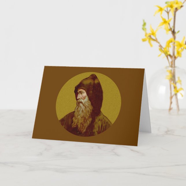 St. Cyril le moine (M 002) Carte de voeux pliée (Fleur jaune)