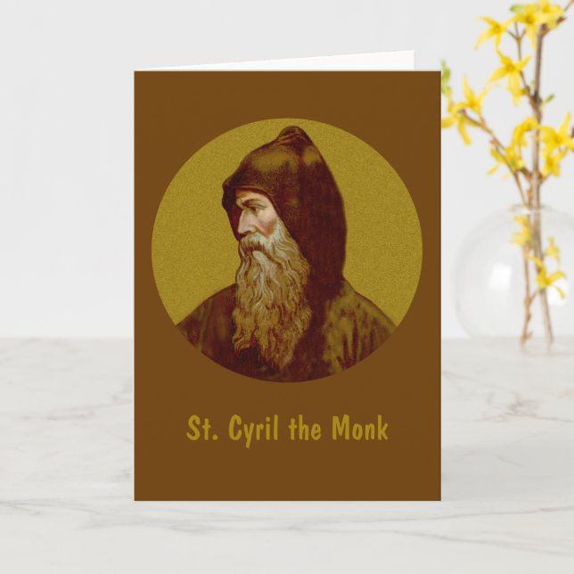 St. Cyril the Monk (M 002) Faltkarte Karte (Gelbe Blume)