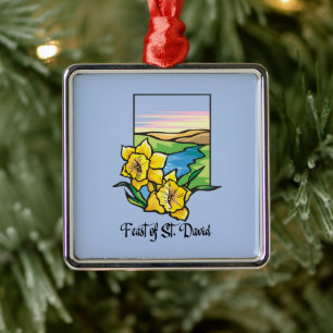 St. David-Daffodillfest Ornament Aus Metall