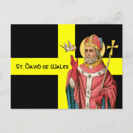 St. David of Wales (P 001) und Seine Flag Postcard Postkarte