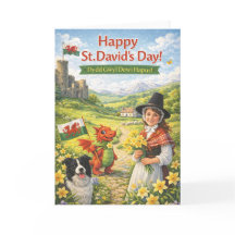 St David’s Day Grußkarte – Walisische Grußkarte