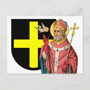 St. David von Wales (P 001) und sein Schild Postkarte