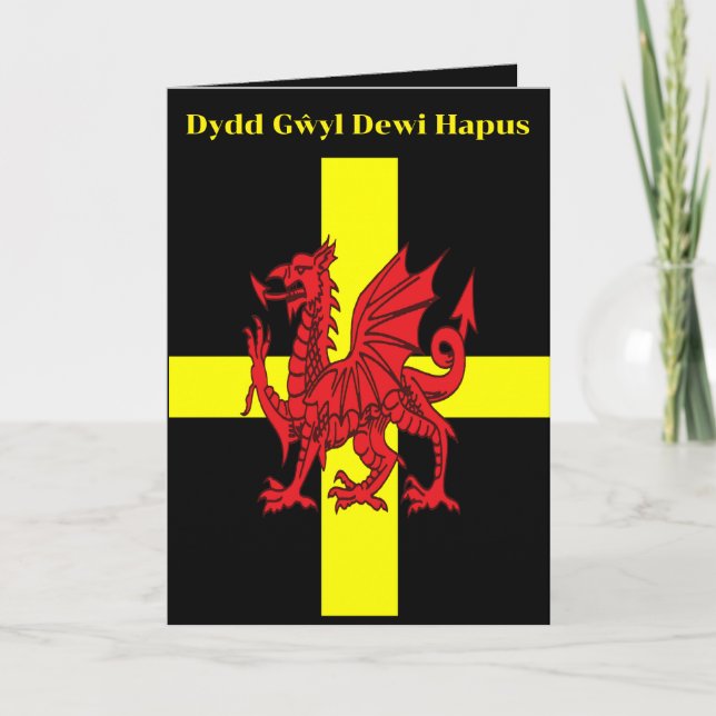 St Davids Cross And Welsh Dragon Heraldry Design Karte (Vorderseite)