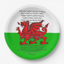 St Davids Day Christmas Calon Lân 9" Pappteller