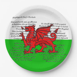St Davids Day Christmas Men of Harlech 9" Pappteller