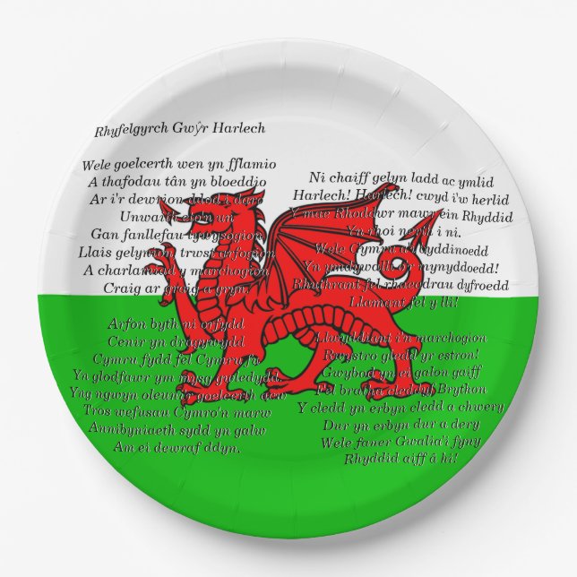 St Davids Day Christmas Men of Harlech 9" Pappteller (Vorderseite)