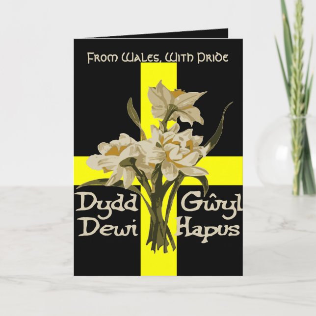St Davids Day Daffodils And Cross Karte (Vorderseite)