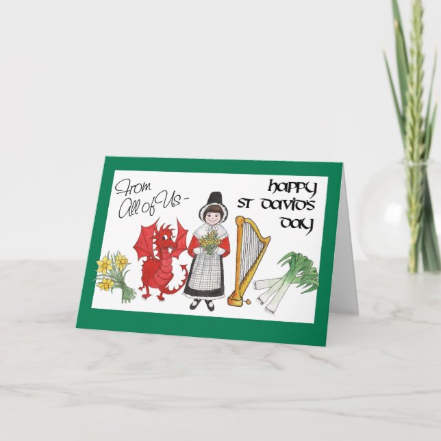 St David's Day Grußkarte: von allen uns Karte (Vorderseite)