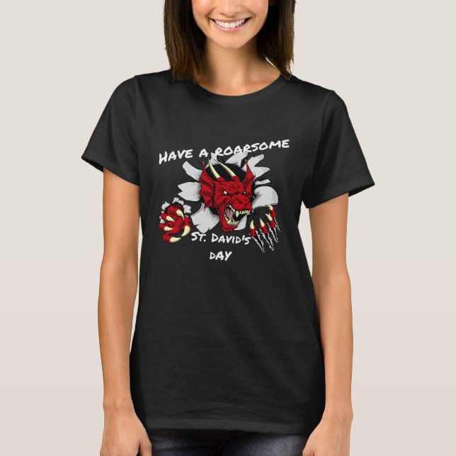 St Davids Day Kids Happy Saint David s Welsh Wale T-Shirt (Vorderseite)