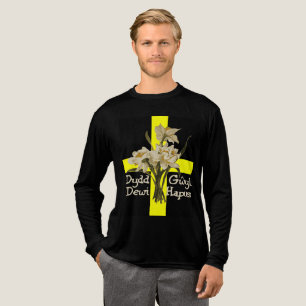 St Davids Day Narzissen und Kreuz Tri-Blend Shirt