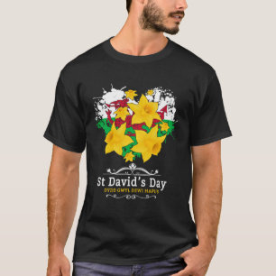 St Davids Day Outfit für Kinder & Welsh Flag mit D T-Shirt