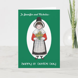 St. David's Day, Welsh Costume, Karte zum Personal