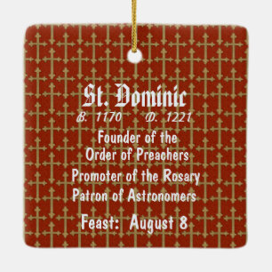 St. Dominic de Guzman (BK 011) Pl. Rot Keramikornament