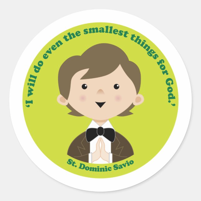 St. Dominic Savio Runder Aufkleber (Vorderseite)