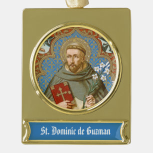 St. Dominikus de Guzman (BK 011) Banner-Ornament Gold