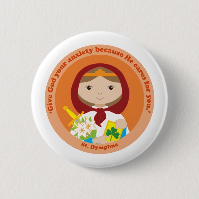 St. Dymphna Button (Vorderseite)