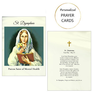 St. Dymphna Catholic Patron Saint Prayer Card      Platzkarte