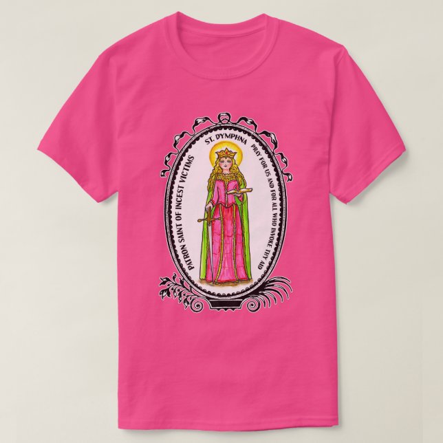 St Dymphna Purity Lily Patron Saint Mental Health  T-Shirt (Design vorne)