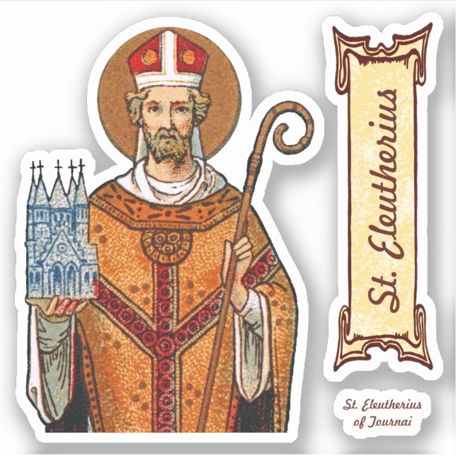 St. Eleutherius von Tournai (Detail; GD 01) Aufkleber (Vorderseite)