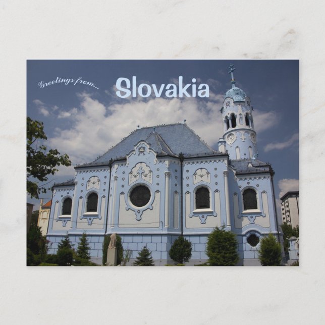 St Elisabeth Blue Church Bratislava Slowakei Postkarte (Vorderseite)