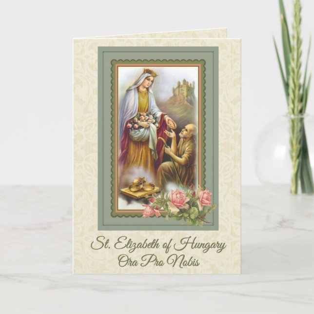 St. Elisabeth von Ungarn Katholisches Gebet Karte (Vorderseite)
