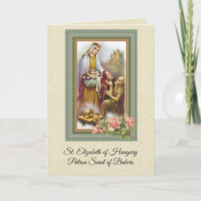 St. Elisabeth von Ungarn Katholisches Gebet Karte (Vorderseite)