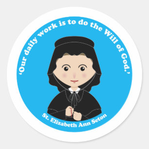 St. Elizabeth Ann Seton Runder Aufkleber