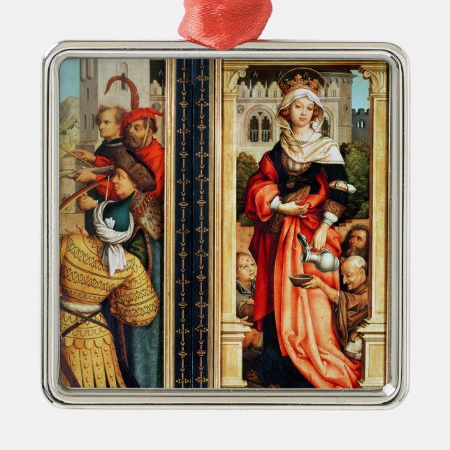 St. Elizabeth von Ungarn Silbernes Ornament (Vorne)