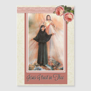 St. Faustina 5"" dünne Magnetkarte x7