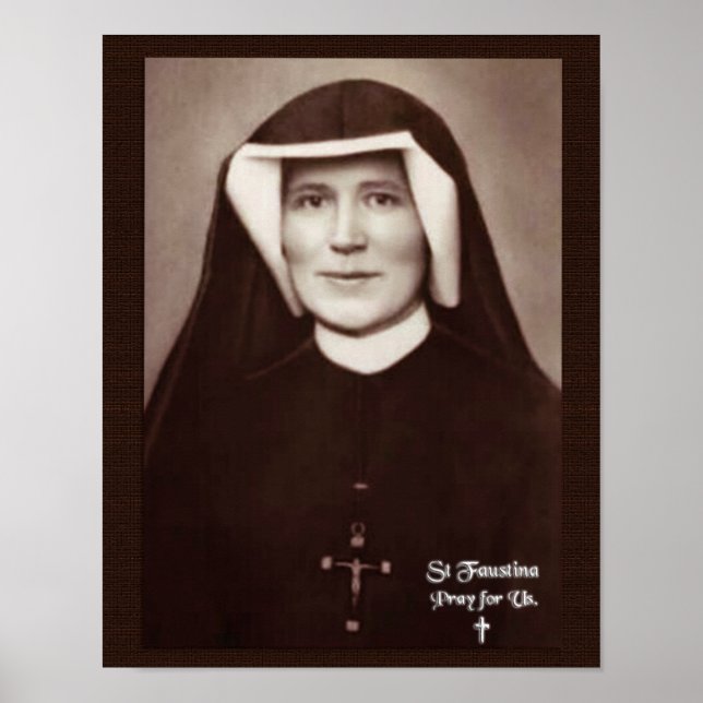 St Faustina Beten für uns Poster (Vorne)