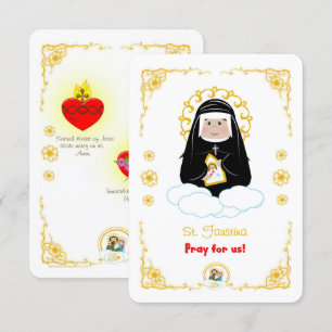 St. Faustina Holy Card Einladung