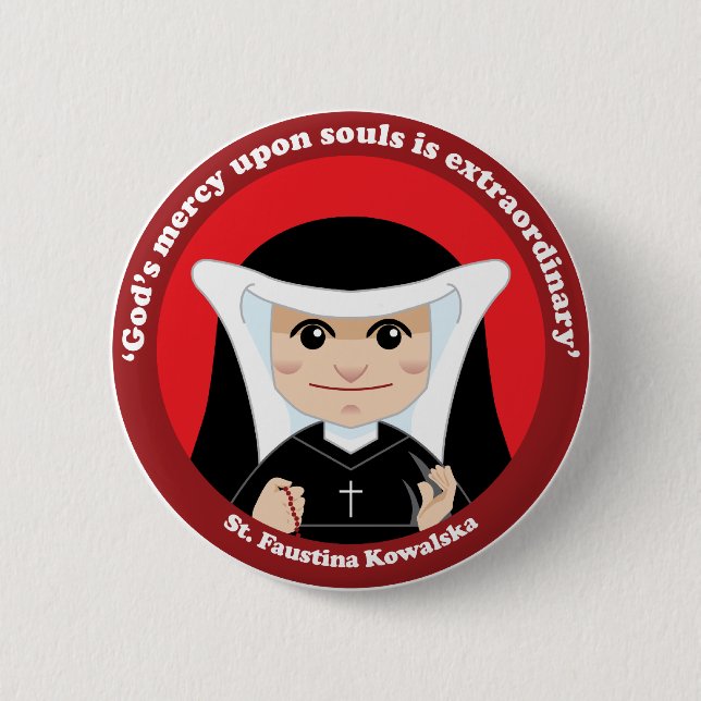 St. Faustina Kowalska Button (Vorderseite)