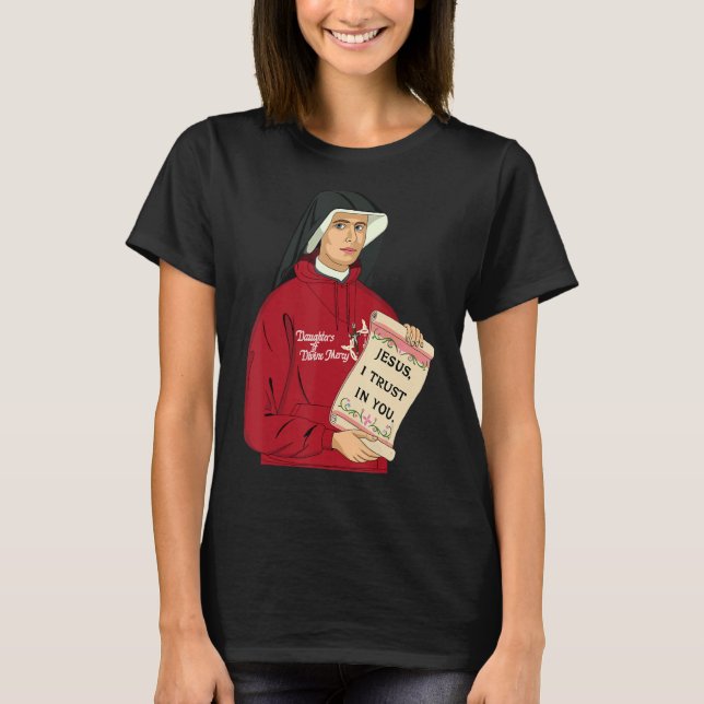 St Faustina Kowalska Große Liebe Katholischer Zita T-Shirt (Vorderseite)