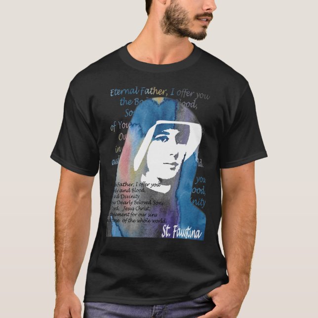 St Faustina Kowalska Große Liebe Katholischer Zita T-Shirt (Vorderseite)