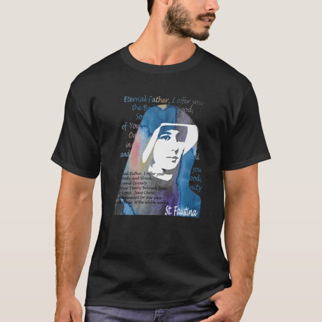 St Faustina Kowalska Große Liebe Katholischer Zita T-Shirt (Vorderseite)