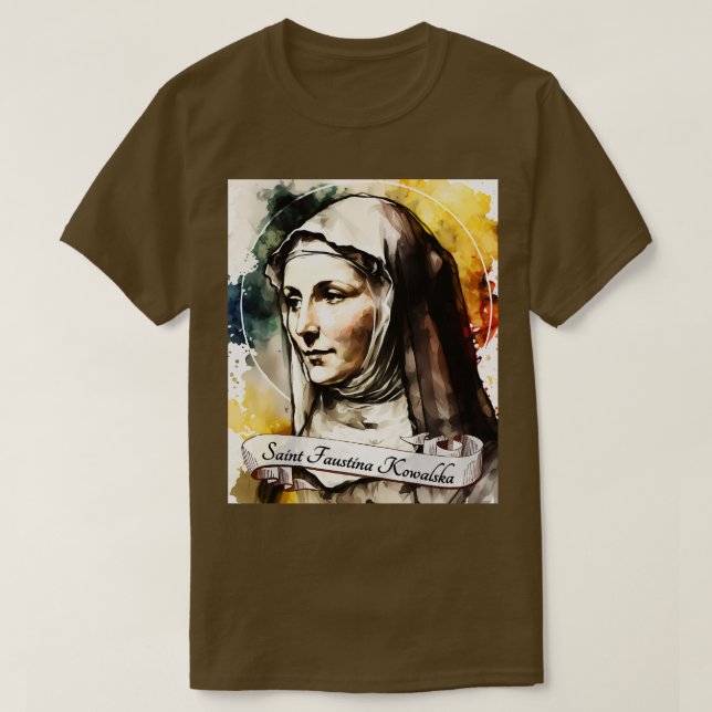 St Faustina Kowalska Katholische Kirche Heilige Re T-Shirt (Design vorne)