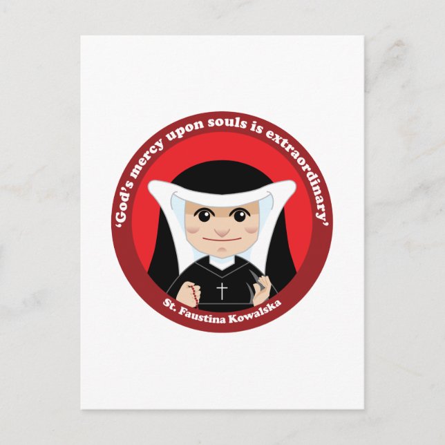 St. Faustina Kowalska Postkarte (Vorderseite)