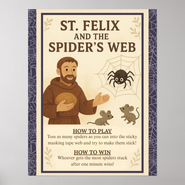 St. Felix Spiders Web Katholisches Saint-Game-Zeic Poster (Vorne)