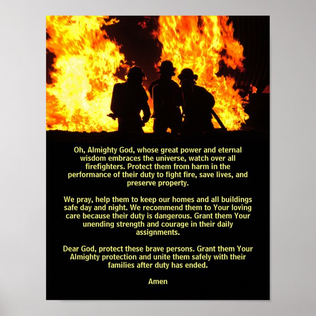 St. Florian Gebet (sagte für Feuerwehrleute) Poster (Vorne)